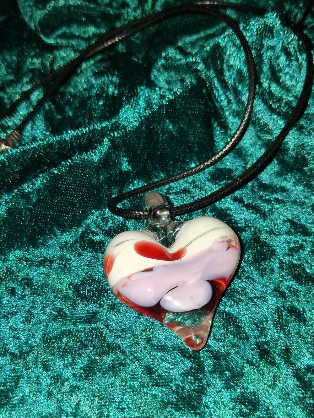Glass heart necklace